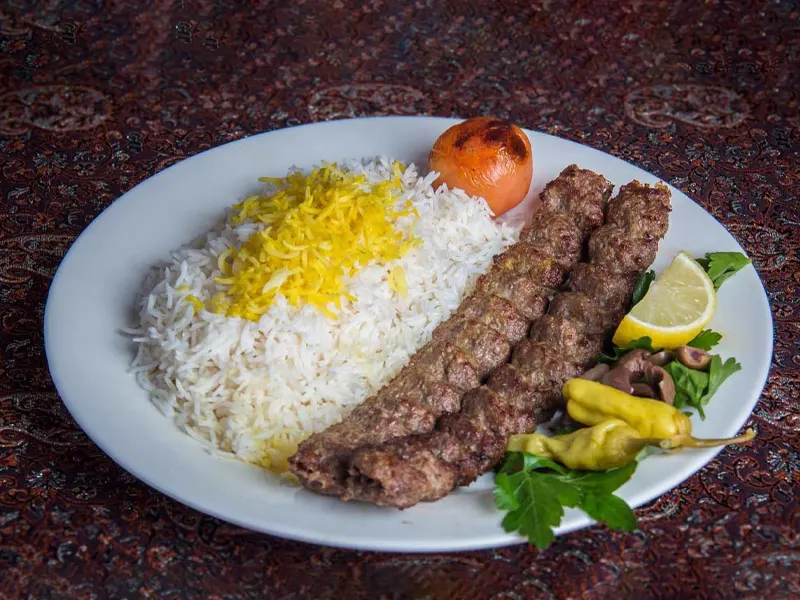 عکس چلو کباب کوبیده ایرانی